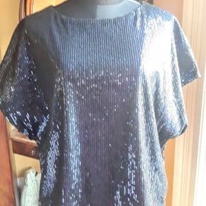 navy blue sequin top